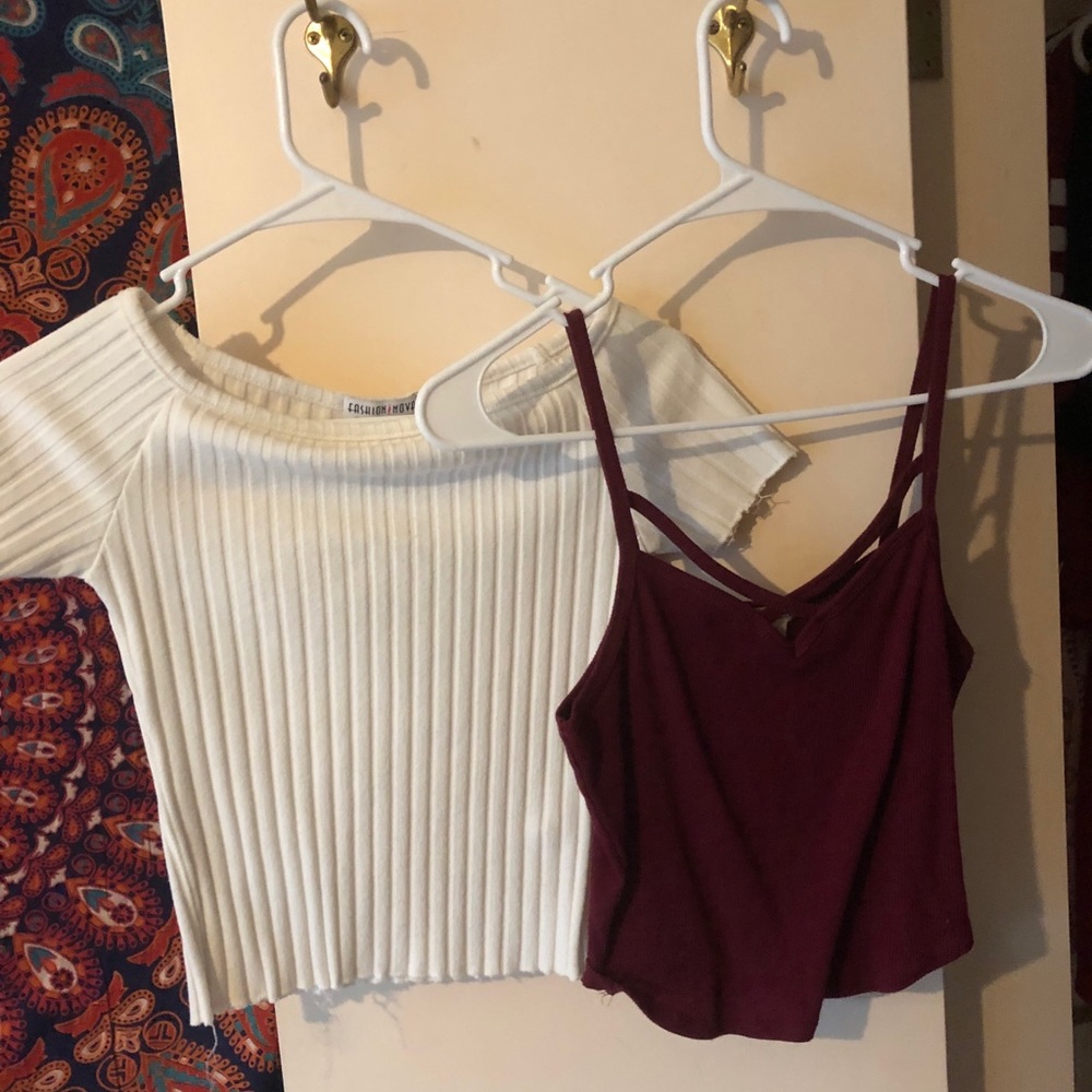 burgundy tank top